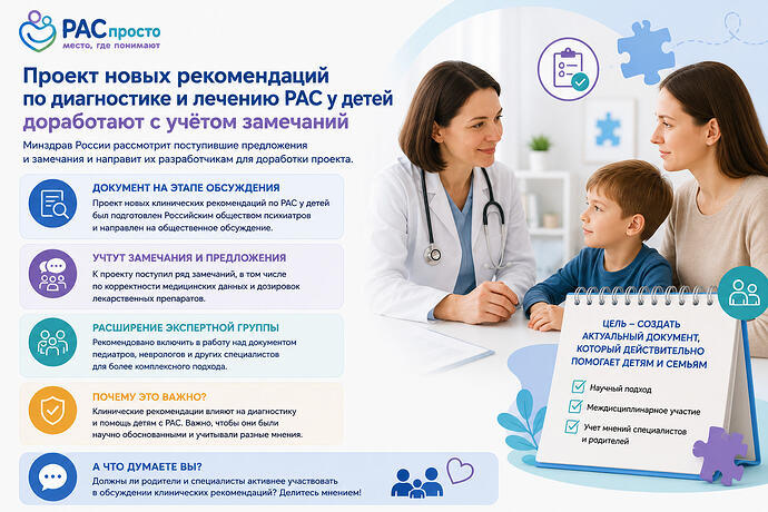 Проект новых рекомендаций по диагностике и лечению РАС у детей доработают после обсуждения
